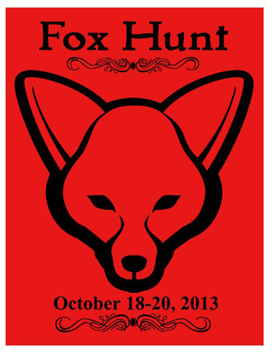Flyer and logo for the northern california human fox hunt
